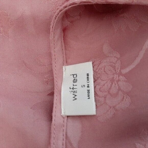 Aritzia WILFRED Callie Dress Mini Floral Pink Long Sleeve Wrap Sz S - Picture 9 of 12